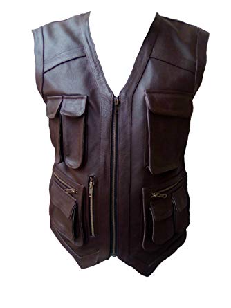 BillzDen Men's Fashion Jurassic World Park Real Leather Vest