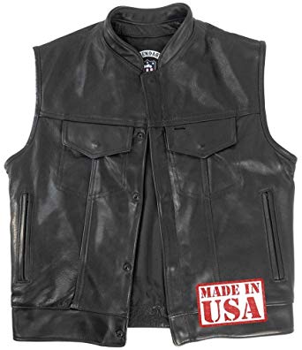 Legendary USA Men's Outlaw Sons of Anarchy Style Motorcycle Vest with Gun Pockets