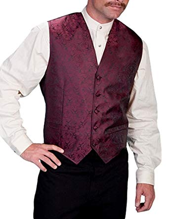 Scully Western Vest Mens Manly Quality Lined Paisley Button RW093N