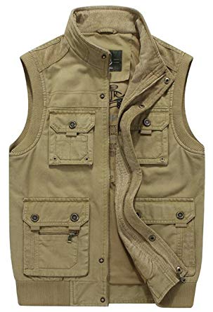 Men's Military Gilets Vest Outdoor Multi Pockets Sleeveless Jacket Top Fishing Hunting Shooting Hiking