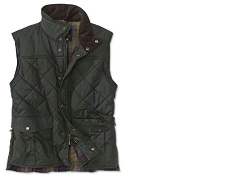 Barbour Boxley Men's Waxed-Cotton Quilted Vest