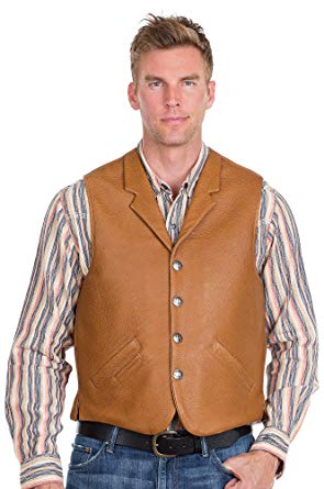 Overland Sheepskin Co Gage Bison Leather Vest with Concealed Carry Pockets