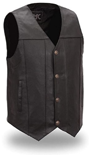 First Manufacturing Men's Buffalo Nickel Vest with Dual Side Internal Concealed Gun Pockets (Black, XXXX-Large)