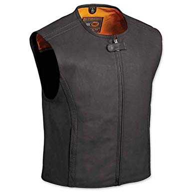 First Manufacturing The Cleveland Men's Black Leather Motorcycle Vest