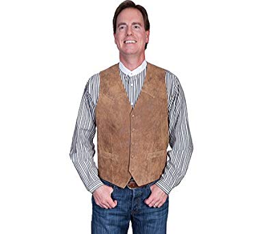 Scully Men's Leather Western Vest Tall Maple 44 T