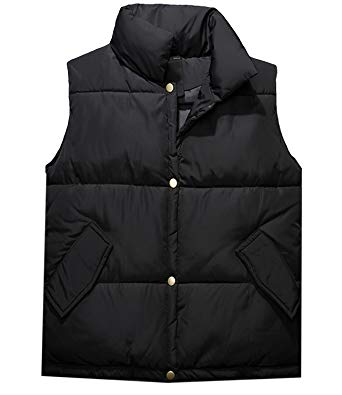 Nidicus Men Solid Color Easy Styling Buckle Front Outwear Jacket Vest