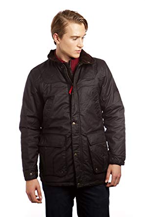 VEDONEIRE Mens Wax Jacket (3053 BROWN) padded waxed coat winter