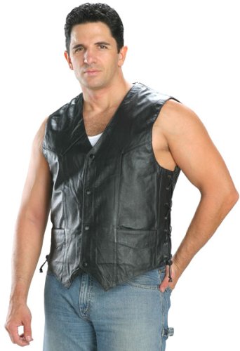 Classic Style 201L Mens Leather Side Lace Vest - Large