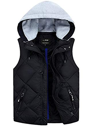 Men's Packable Ultra Lightweight Down Vest Outdoor Puffer Vest with Hoodie