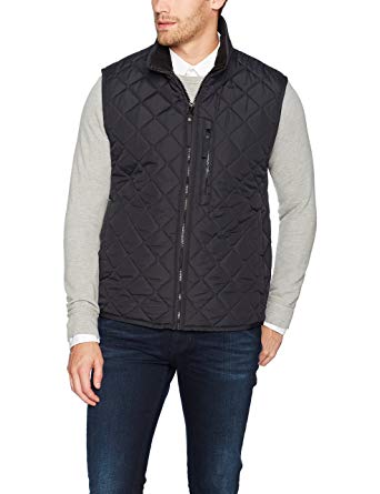 Marc New York by Andrew Marc Men's Newel Vertical Quilted Vest with Sherpa Lininig